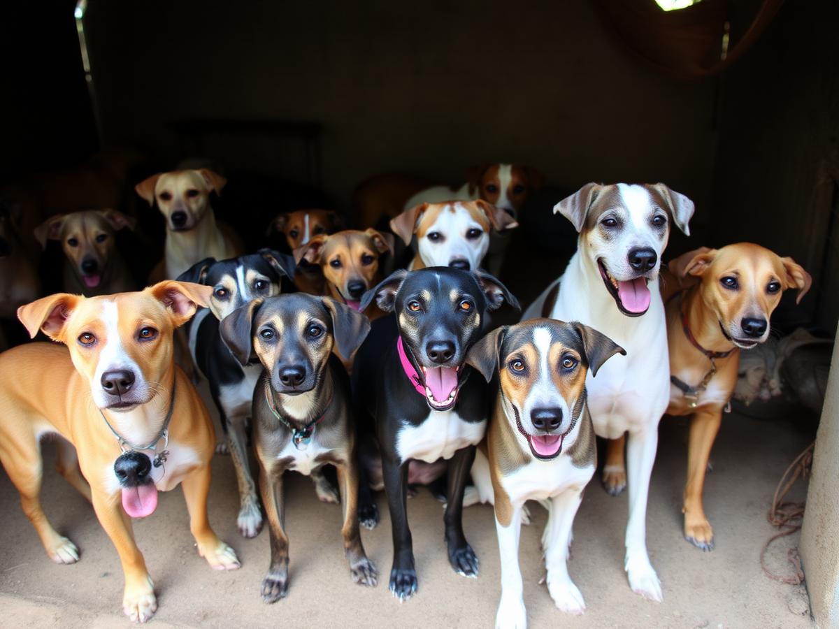 Cães resgatados no abrigo de Dona Lurdes